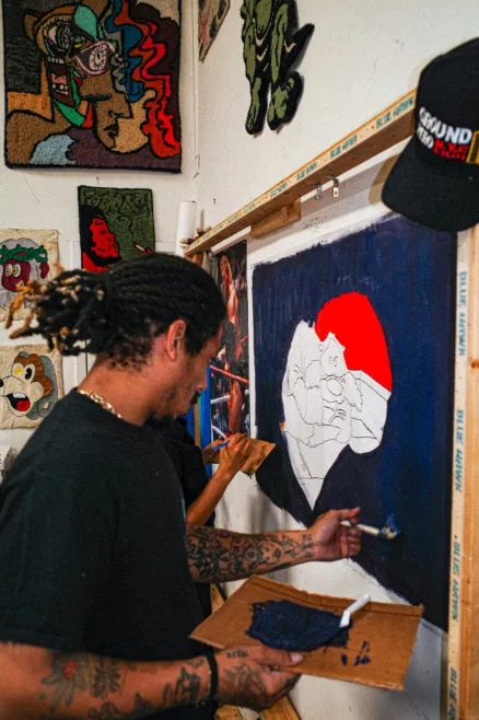 Painting a custom canvas piece